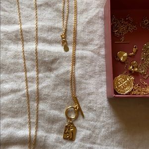 gold vermeil abstract art deco necklace